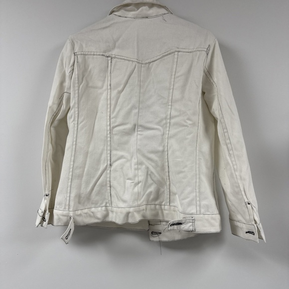 White Jean Jacket Denim Toile Size Small - Picture 2 of 8